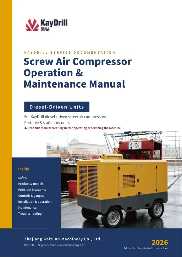 Manual de operação e manutenção de compressores de parafuso · Diesel