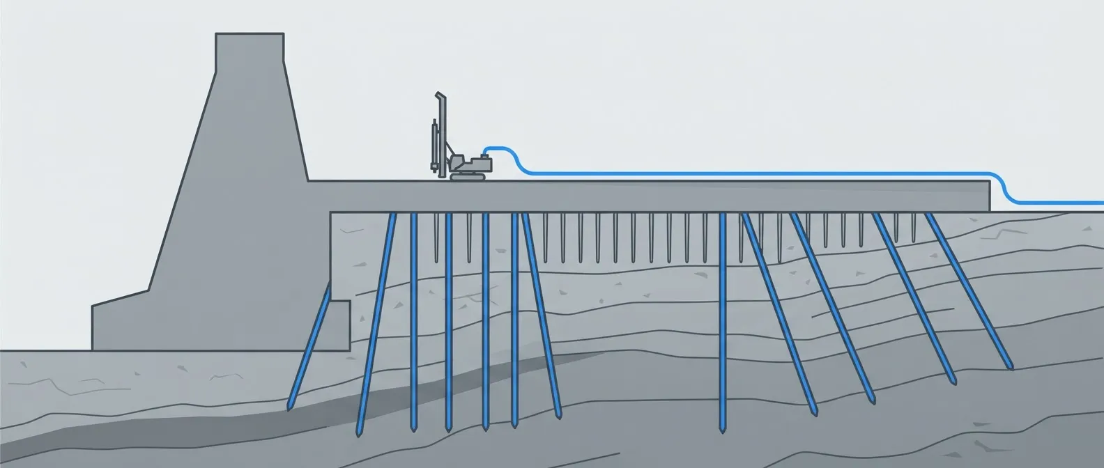 Drilling anchor holes